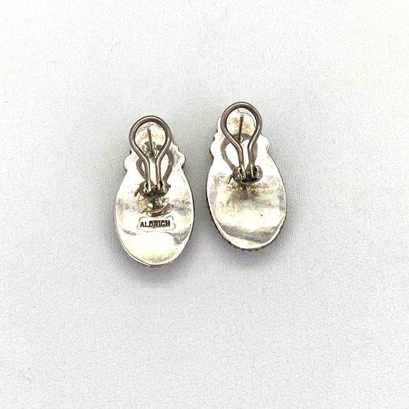 Aldrich Art Inlay Coral and Amethyst Earrings - Picture 2 of 2